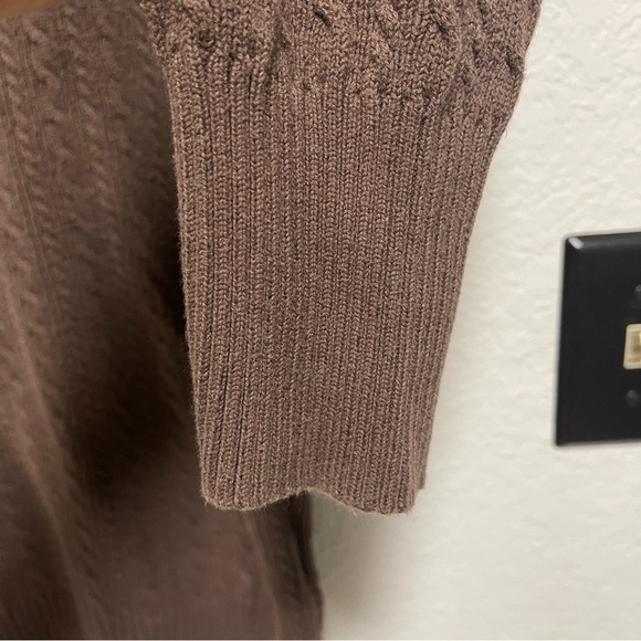 Old Navy Chocolate Brown Cable Knit Scoop Knit Sweater Size XL - Picture 5 of 5